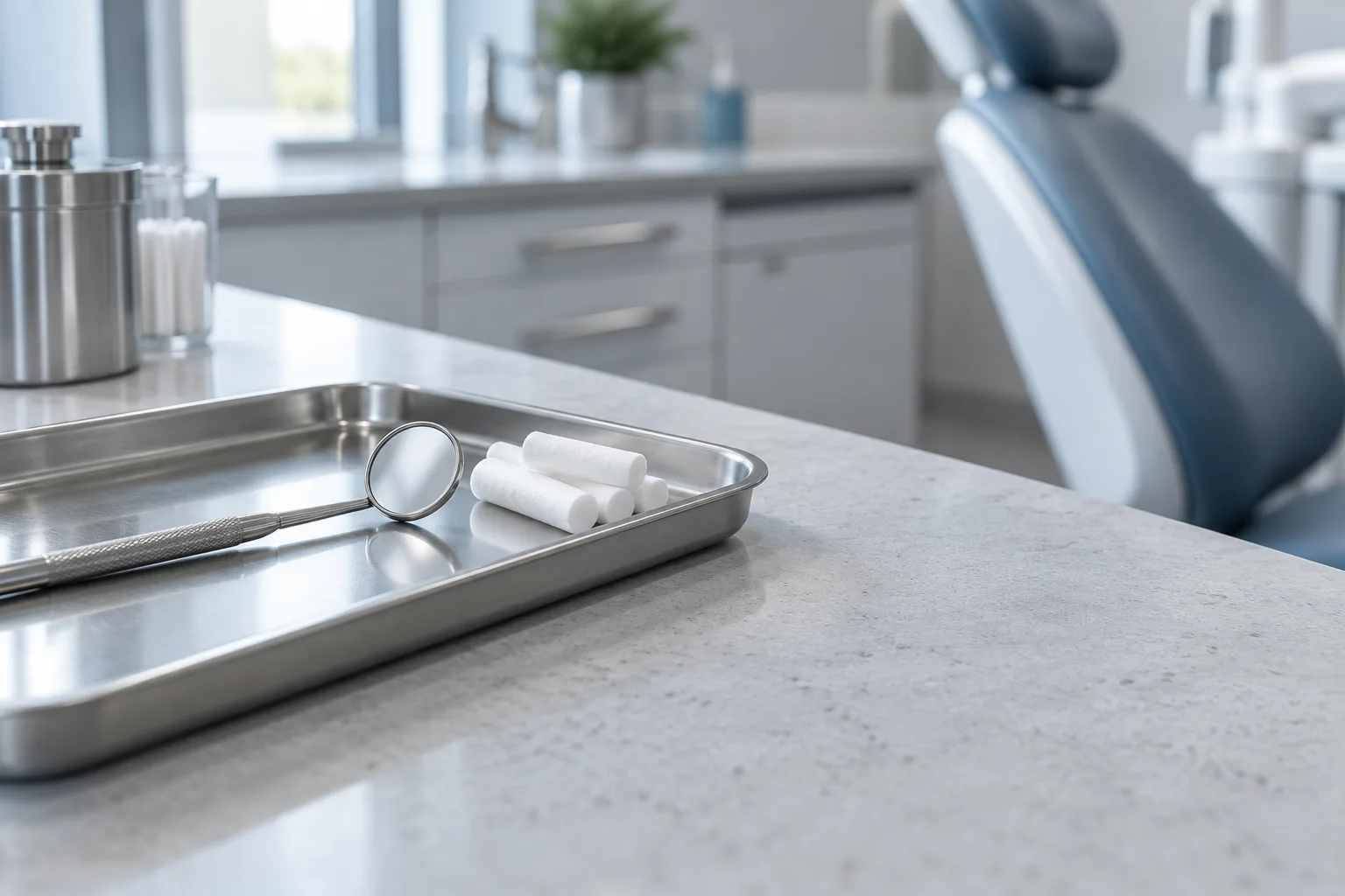Illustrative dental instrument preparation workspace